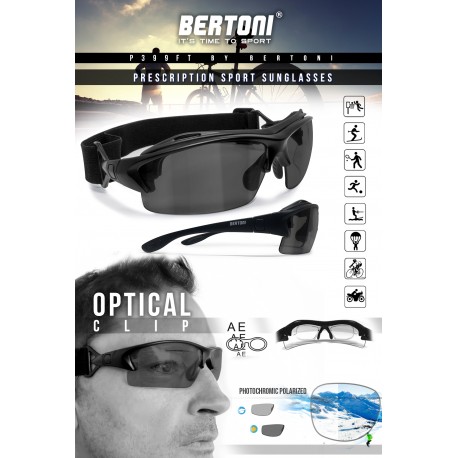 Photochromic Polarized Motorcycle Sunglasses for Prescription Lenses  P399FTA Matt Black