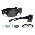 Photochromic Polarized Motorcycle Sunglasses for Prescription Lenses P399FTD Shiny Black