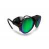 BERTONI Polarized Sunglasses Goggles for Motorcycle mod ALPS 03 Italy | Polarized Green Mirror Lenses - Camo Brown Frame