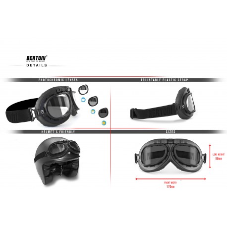 Photochromic Vintage Aviator Goggles F195PH