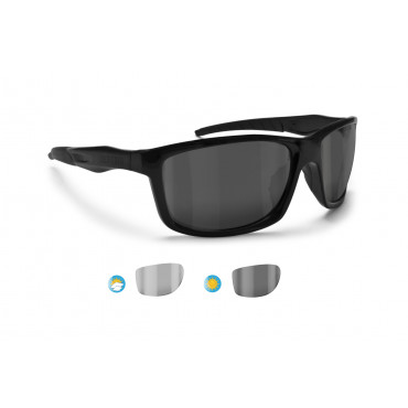 ALIEN PFT01-S Photochromic Polarized Motorcycle Sunglasses (Shiny black)