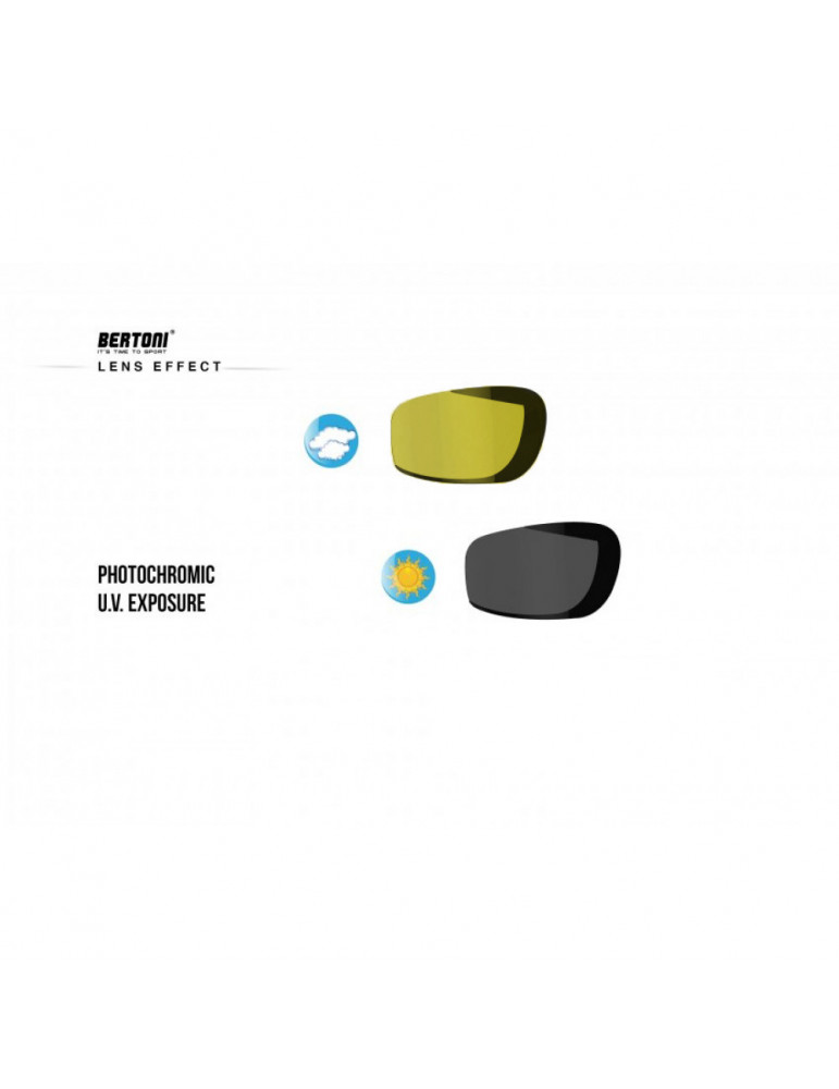 Motorcycle Goggles Photochromic Polarized Yellow Lenses Bertoni P112FTA