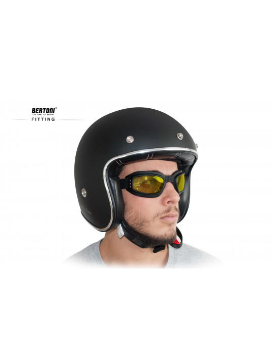 Motorcycle Goggles Photochromic Polarized Yellow Lenses Bertoni P112FTA