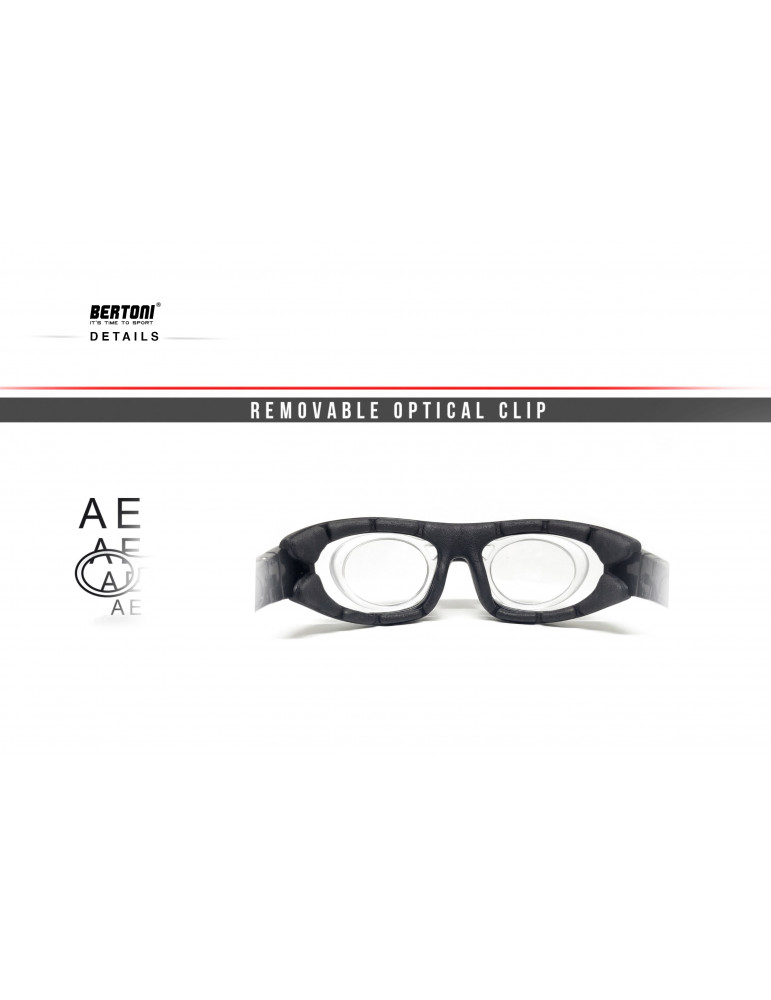 Fotochromatische Motorradbrille mit Gummizug und optischem Clip F366N