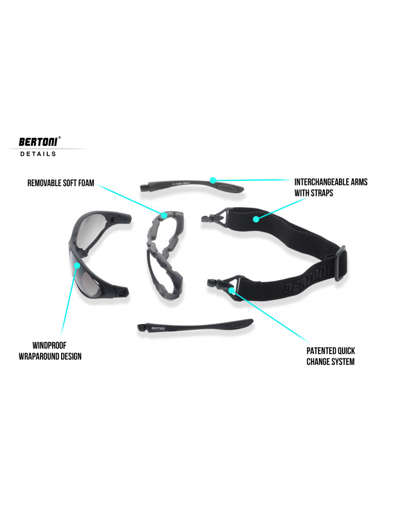Photochromic Goggles with Arms and Strap F333A...