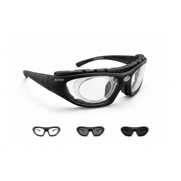 F366N photochromic motorcycle glasses with elastic band and optical clip