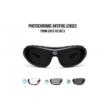 F366N photochromic motorcycle glasses with elastic band and optical clip 2