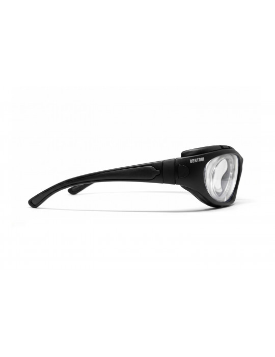 F366N photochromic motorcycle glasses with elastic band and optical clip