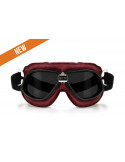 AF196RS Red Leather Motorcycle Goggles