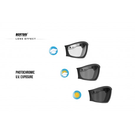 effet verres lunettes moto Photochromiques F120A 