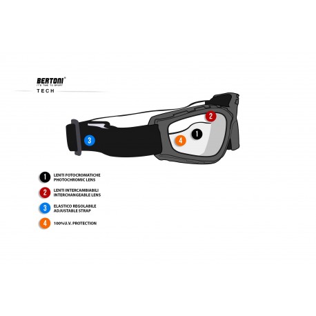 tech Photochromic motorcycle goggles F120A 