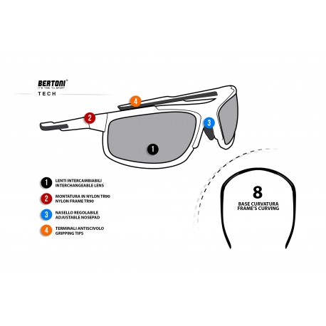 tech D180A Sunglasses interchangeable lenses