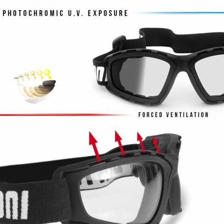 Photochromic motorcycle goggles F120A 